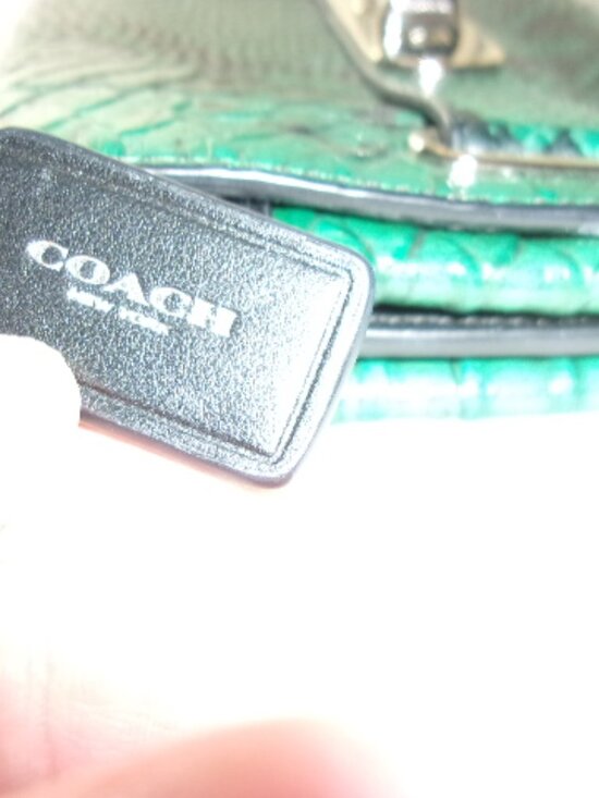 E-154 COACH SWAGGER CLUTCH IN PYTHON EMBOSSED LEATHER - Picture 10 of 13